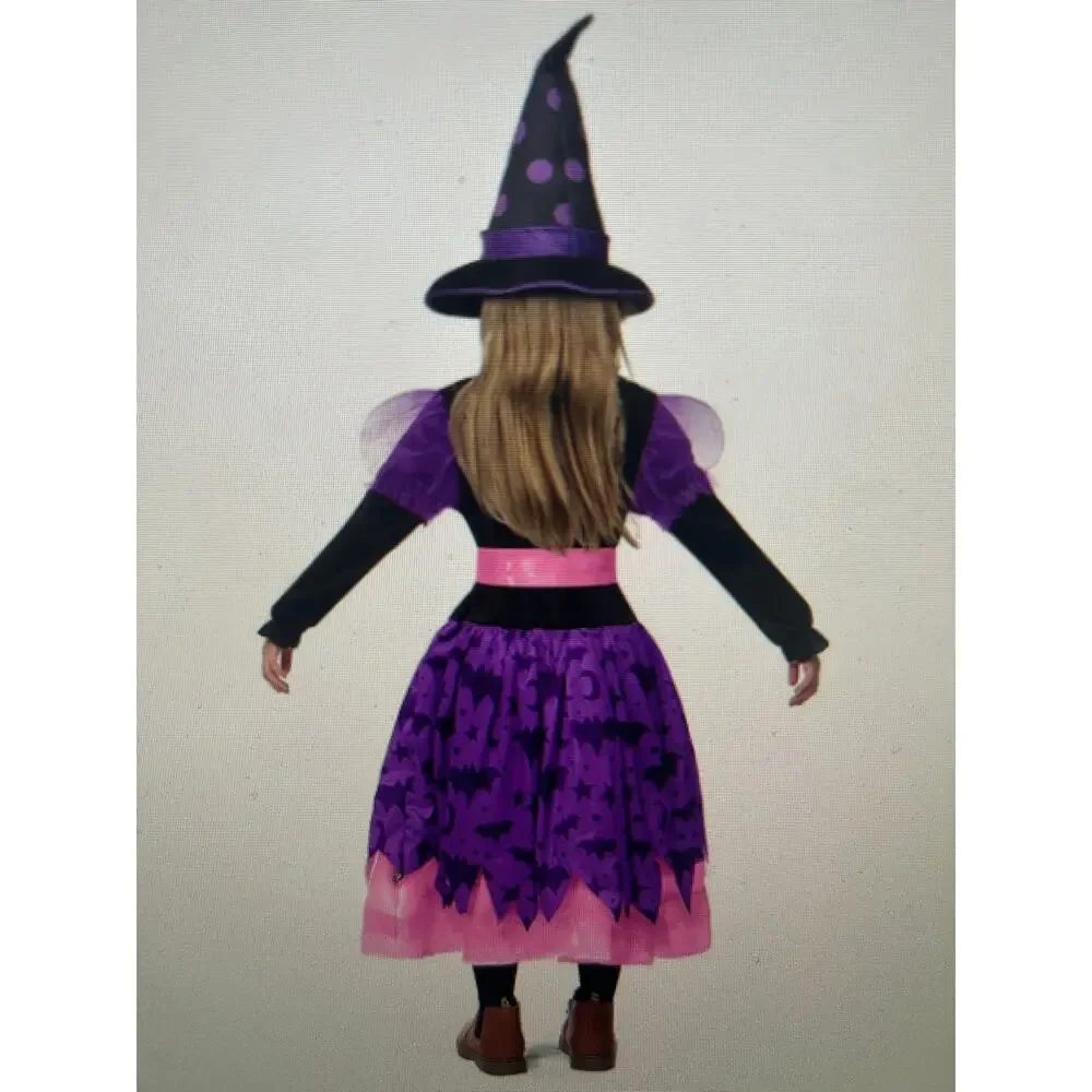 NIB Spooktacular Creations witch costume girl Med 8-10 pink and purple